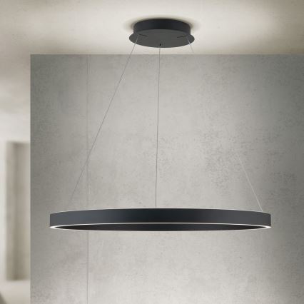 LED dæmpbar pendel på kabel KOLK LED/80W/230V 2700/3000/4000K diameter 80 cm sort