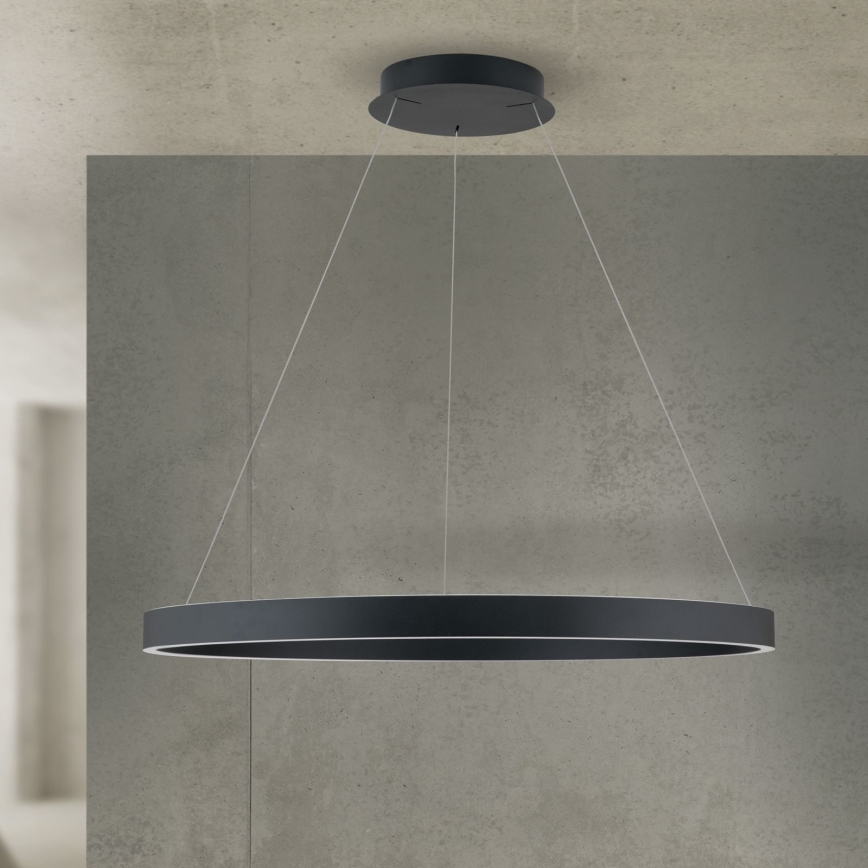 LED dæmpbar pendel på kabel KOLK LED/80W/230V 2700/3000/4000K diameter 80 cm sort