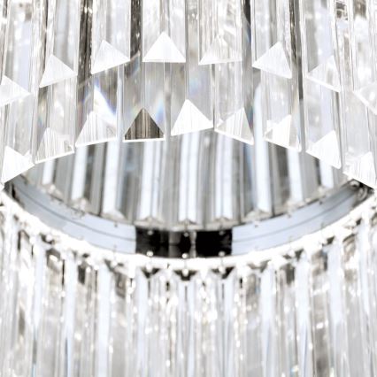 LED Dæmpbar Krystalloftetlampe PRISM LED/80W/230V Ø 55 cm blank krom