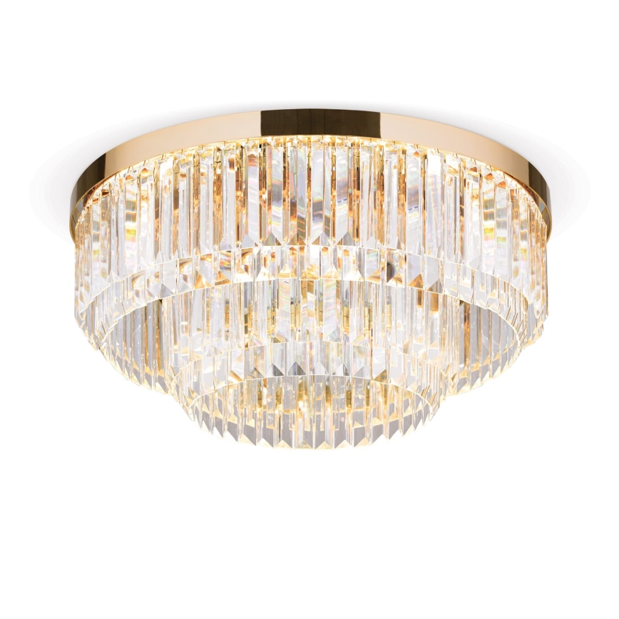 LED Loftlampe i krystal dæmpbar PRISM LED/80W/230V diameter 55 cm 24K guldfarvet