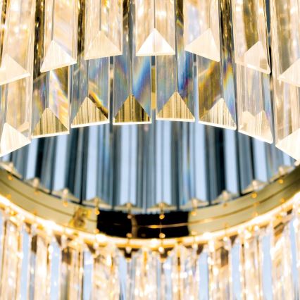 LED Loftlampe i krystal dæmpbar PRISM LED/80W/230V diameter 55 cm 24K guldfarvet