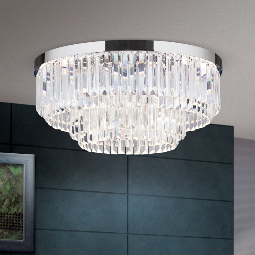 LED Loftlampe i krystal dæmpbar PRISM LED/80W/230V diameter 55 cm skinnende krom