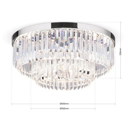 LED Loftlampe i krystal dæmpbar PRISM LED/80W/230V diameter 55 cm skinnende krom
