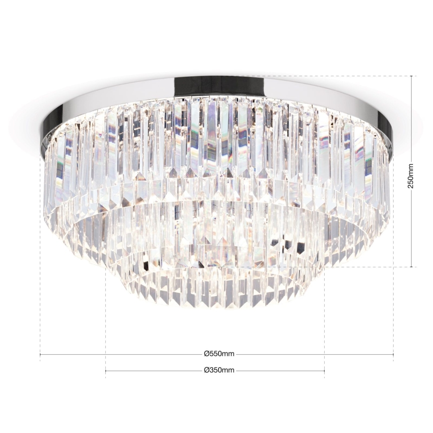 LED Loftlampe i krystal dæmpbar PRISM LED/80W/230V diameter 55 cm skinnende krom