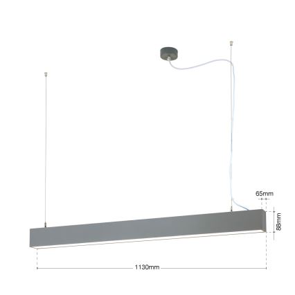 LED loft-/pendelarmatur 2-i-1 PALKKI LED/38W/230V 3000/4000/5000K grå