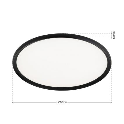 LED loftlampe KANT LED/50W/230V 2700/3000/4000K Ø 60 cm sort