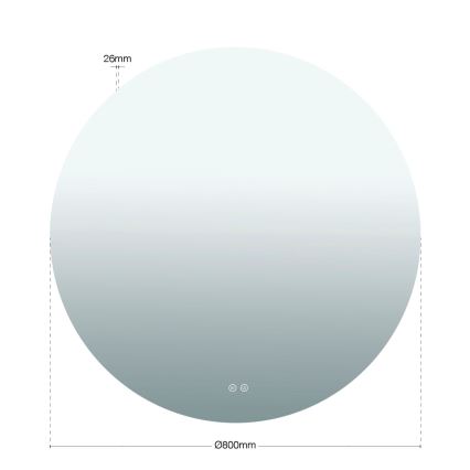 LED vægmonteret opvarmet badeværelsesspejl med bagbelysning FOCUS LED/27W/230V 3000/4200/6000K Ø 80 cm IP44