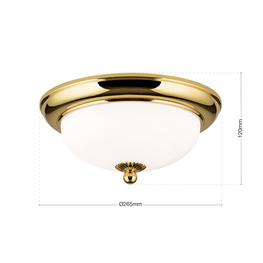 Loftlampe EMPIRA 2xE14/40W/230V diameter 26,5 cm guld