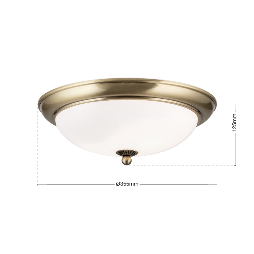 Loftlampe EMPIRA 2xE27/40W/230V Ø 35,5 cm bronze