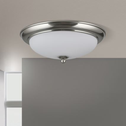 Loftlampe EMPIRA 2xE27/40W/230V Ø 35,5 cm mat krom