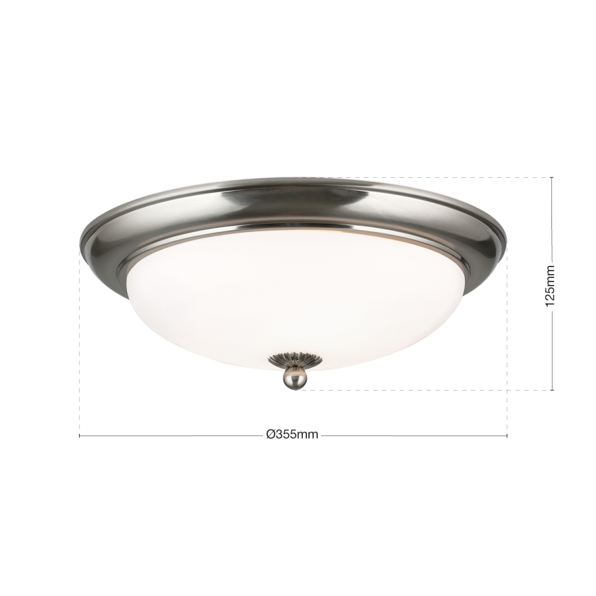 Loftlampe EMPIRA 2xE27/40W/230V Ø 35,5 cm mat krom