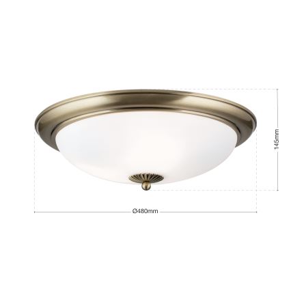 Loftlampe EMPIRA 3xE27/40W/230V Ø 48 cm bronze