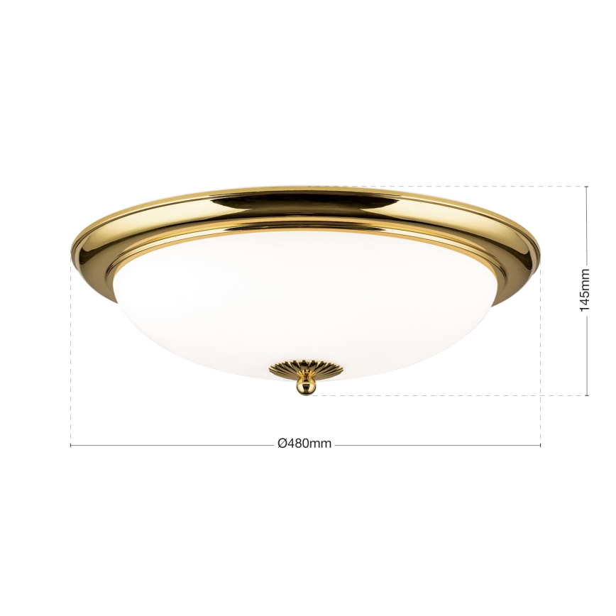 Loftlampe EMPIRA 3xE27/40W/230V Ø48 cm, guld