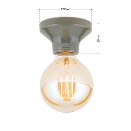 Loftlampe FROST 1xE27/60W/230V grå