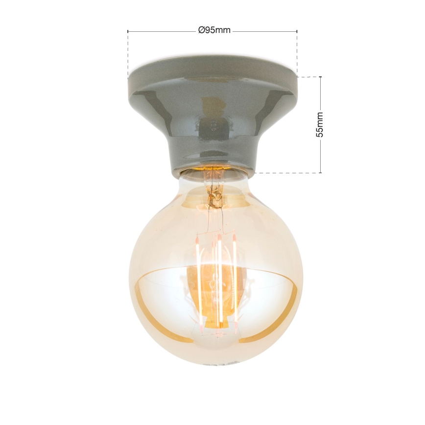 Loftlampe FROST 1xE27/60W/230V grå