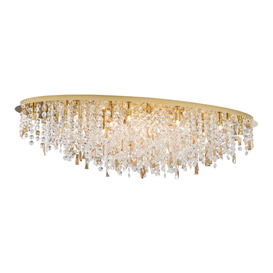 Loftlampe i krystal CRYSTALRIVER 21xG9/40W/230V guldfarvet