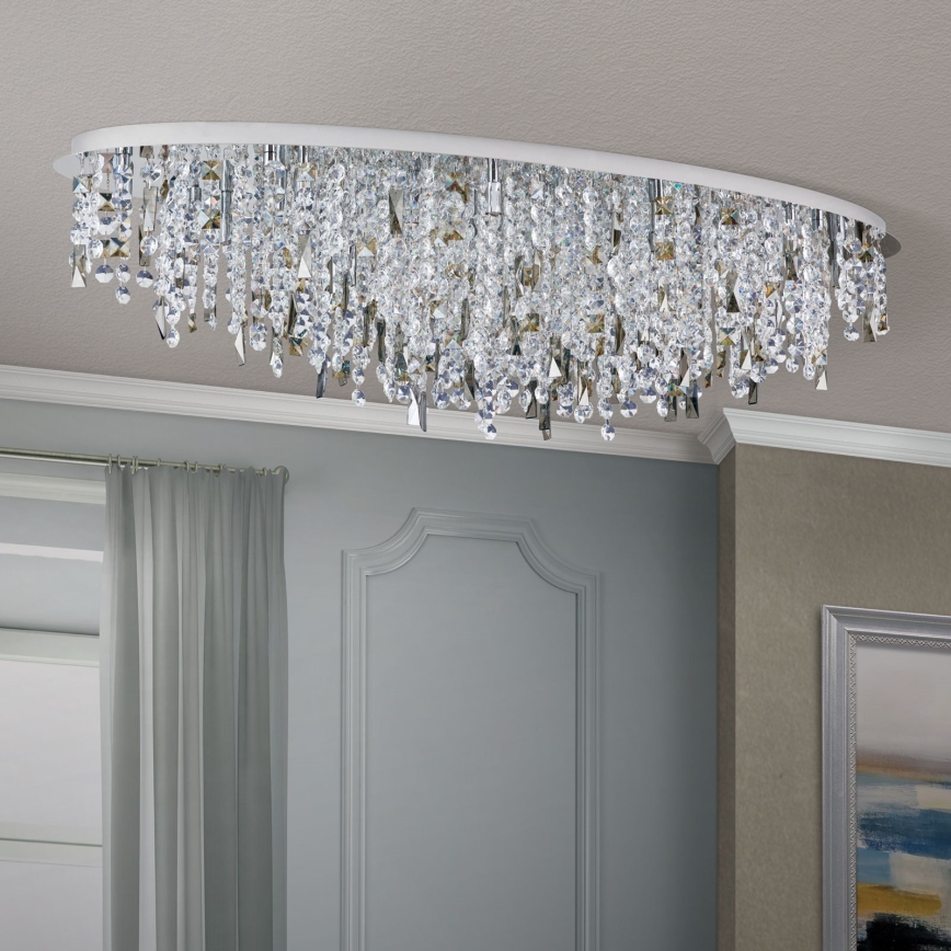 Loftlampe i krystal CRYSTALRIVER 21xG9/40W/230V skinnende krom