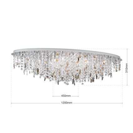 Loftlampe i krystal CRYSTALRIVER 21xG9/40W/230V skinnende krom