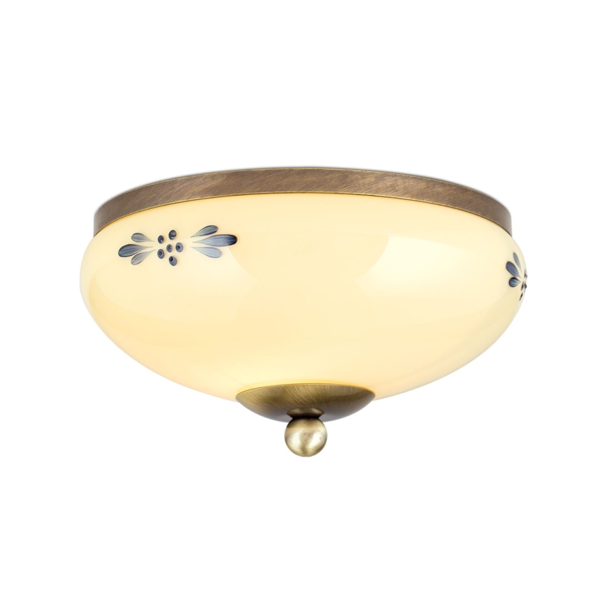 Loftlampe LANDHAUS 1xE27/60W/230V Ø 21 cm bronze/beige/blå