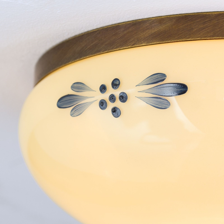Loftlampe LANDHAUS 1xE27/60W/230V Ø 21 cm bronze/beige/blå