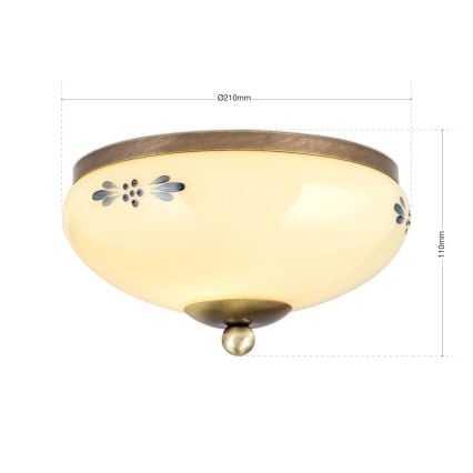 Loftlampe LANDHAUS 1xE27/60W/230V Ø 21 cm bronze/beige/blå