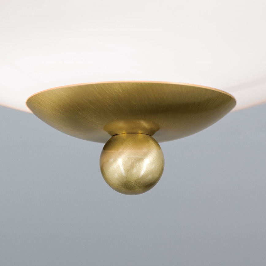 Loftlampe LANDHAUS 1xE27/60W/230V Ø 21 cm messing/hvid/grøn