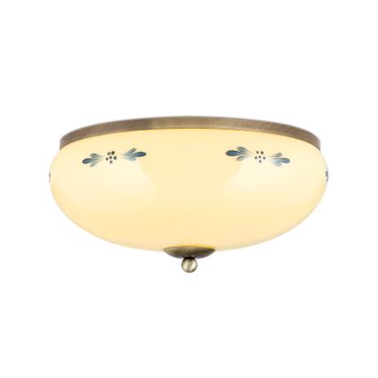 Loftlampe LANDHAUS 3xE27/60W/230V Ø 35 cm bronze/beige/blå
