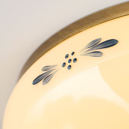 Loftlampe LANDHAUS 3xE27/60W/230V Ø 35 cm bronze/beige/blå
