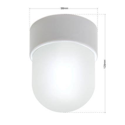 Loftlampe OSTIA 1xE27/40W/230V Ø 9,8 cm hvid