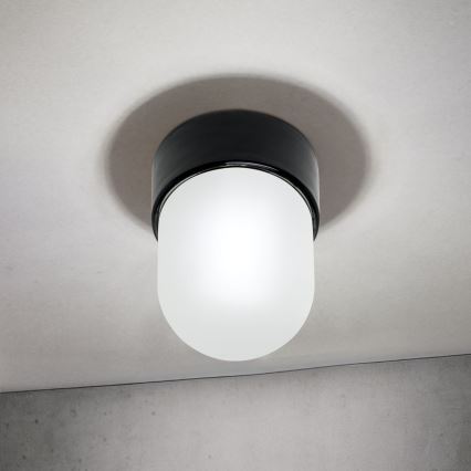 Loftlampe OSTIA 1xE27/40W/230V Ø 9,8 cm sort