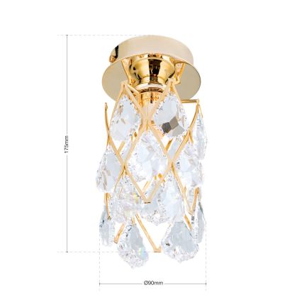 Loftlampe RITA 1xG9/40W/230V Ø 9 cm guld