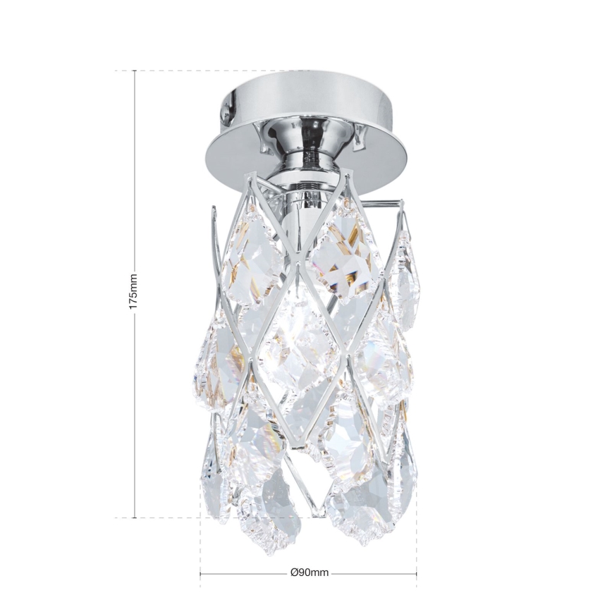 Loftlampe RITA 1xG9/40W/230V Ø 9 cm poleret krom