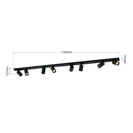 Loftspot SEAN 8xGU10/13W/230V sort