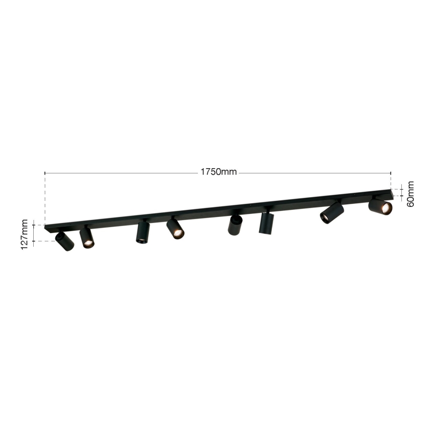 Loftspot SEAN 8xGU10/13W/230V sort