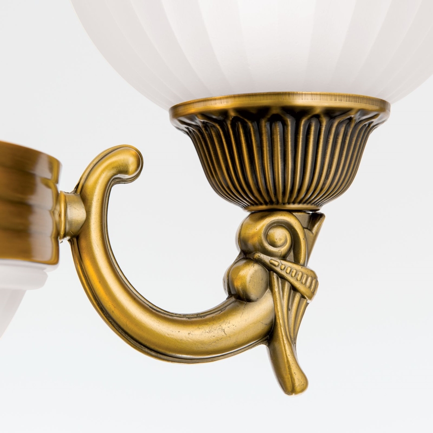 Pendel med kædeophæng ROCCA 6xE27/60W/230V diameter 64 cm bronze/hvid