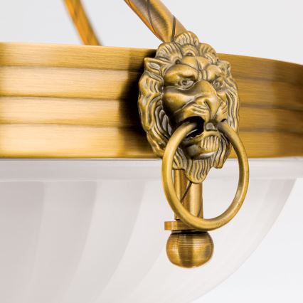 Pendel med kædeophæng ROCCA 6xE27/60W/230V diameter 64 cm bronze/hvid
