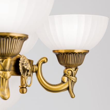 Pendel med kædeophæng ROCCA 9xE27/60W/230V diameter 75 cm bronze/hvid