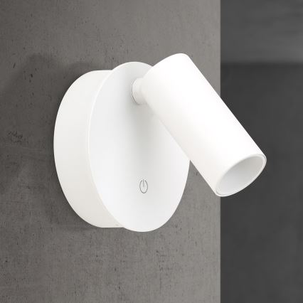 LED dæmpbar genopladelig berøringsbetjent vægspot LUXY LED/1W/5V 2200 mAh 2700/3000/4000K hvid