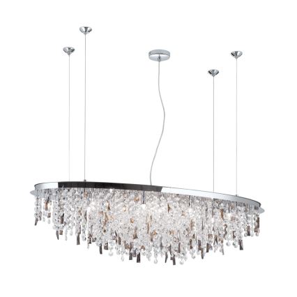 Lysekrone i krystal CRYSTALRIVER 21xG9/40W/230V skinnende krom