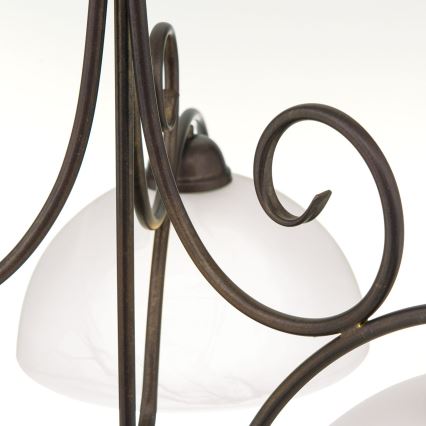 Lysekrone med kæde RULA 3xE27/40W/230V Ø 70 cm hvid/bronze