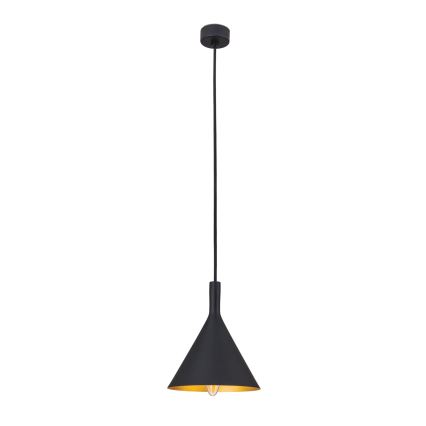 Pendel på ledning GUNDA 1xE14/40W/230V Ø 16,5 cm sort/guld