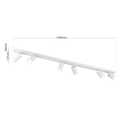 Loftspot SEAN 6xGU10/13W/230V hvid