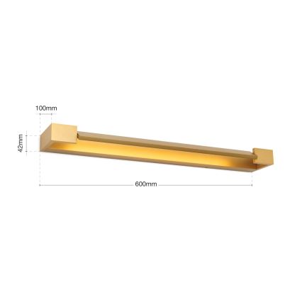 LED spejllampe til badeværelse MARILYN LED/18W/230V 60 cm IP44 guldfarvet
