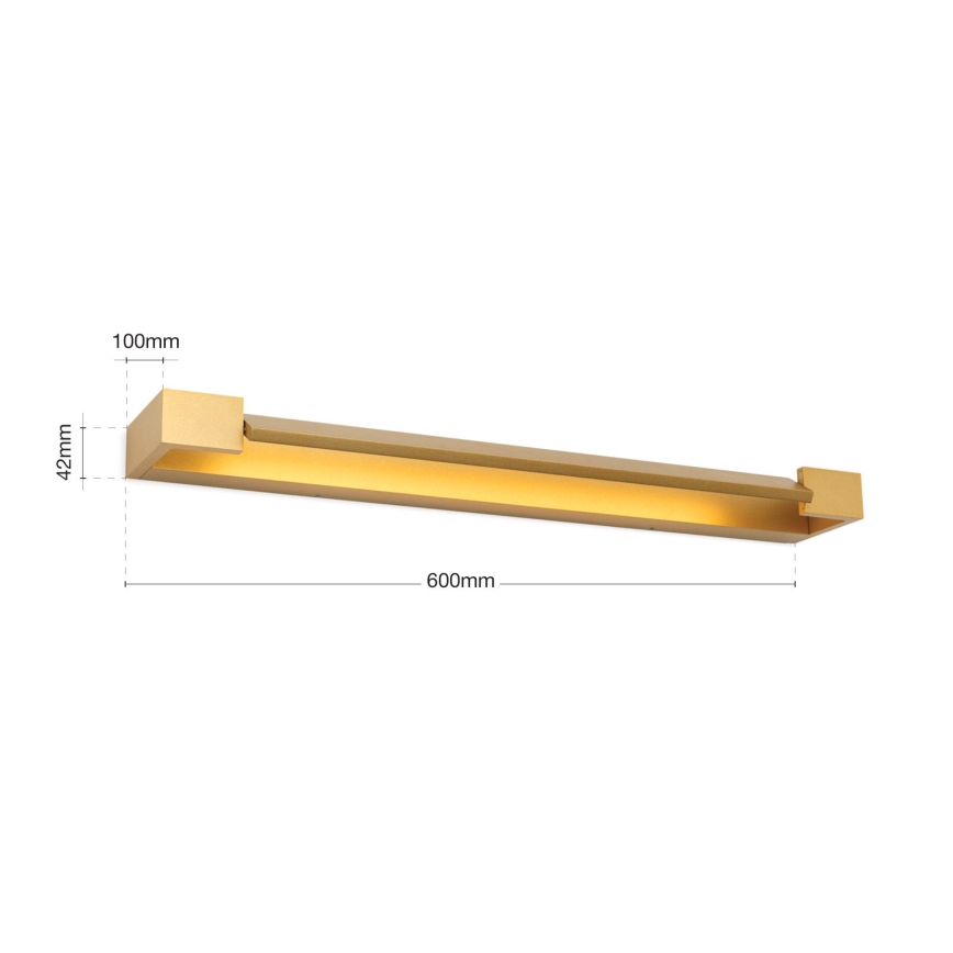 LED spejllampe til badeværelse MARILYN LED/18W/230V 60 cm IP44 guldfarvet