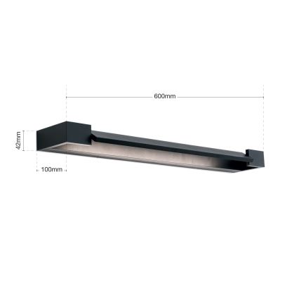 LED spejllampe til badeværelse MARILYN LED/18W/230V 60 cm IP44 sort