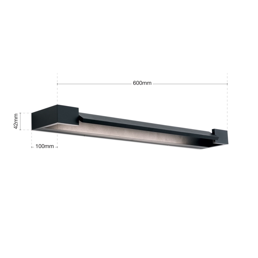 LED spejllampe til badeværelse MARILYN LED/18W/230V 60 cm IP44 sort