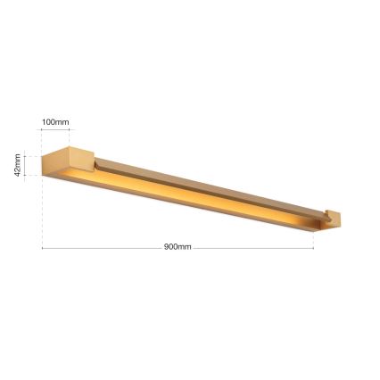 LED spejllampe til badeværelse MARILYN LED/24W/230V 90 cm IP44 guldfarvet