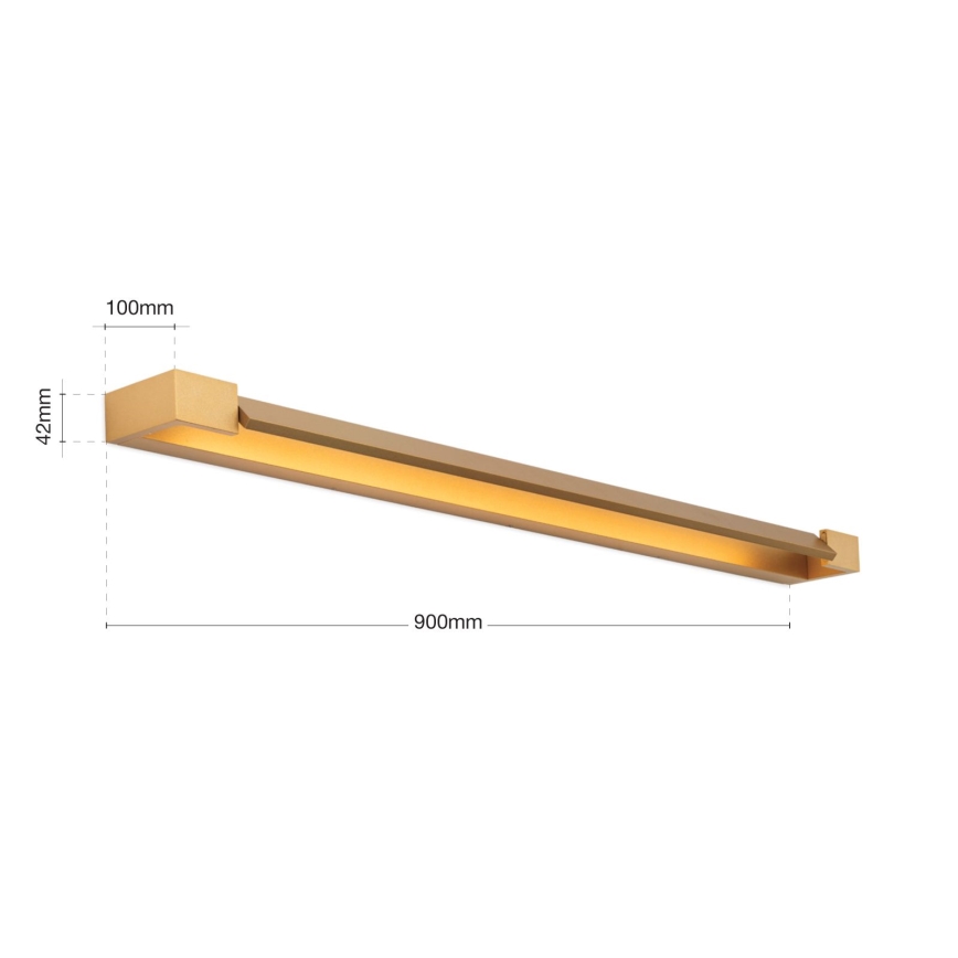 LED spejllampe til badeværelse MARILYN LED/24W/230V 90 cm IP44 guldfarvet