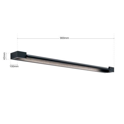 LED spejllampe til badeværelse MARILYN LED/24W/230V 90 cm IP44 sort