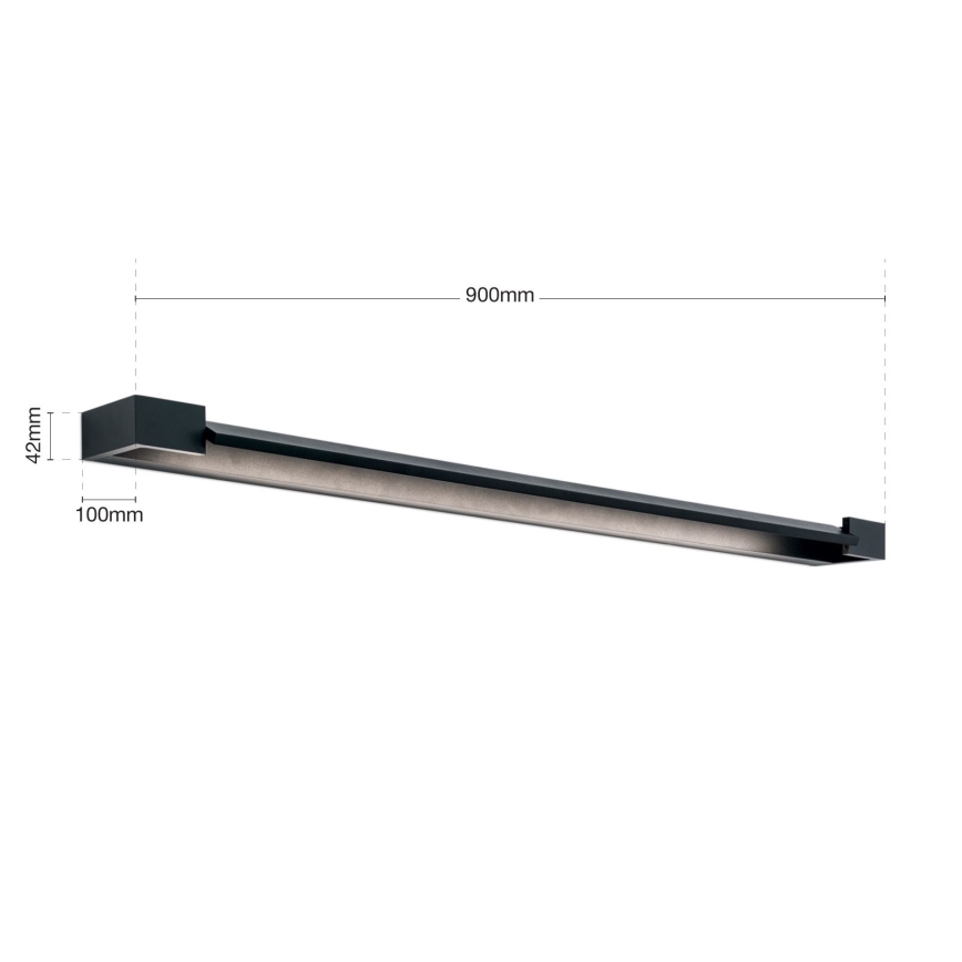 LED spejllampe til badeværelse MARILYN LED/24W/230V 90 cm IP44 sort